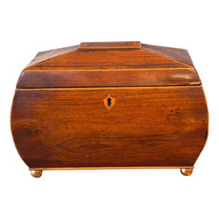 19th Century Sarcophagus Form Tea Caddy With Fitted Interior For Sale