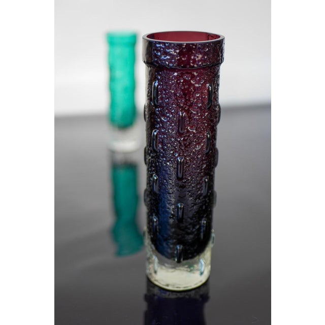 Purple Glass Vases by Aladin for Riihimäen Lasi, Set of 2 For Sale - Image 8 of 13