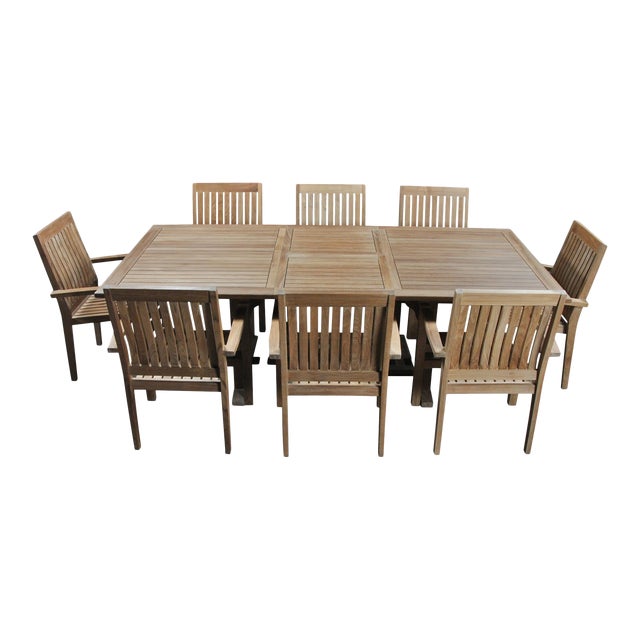 Teak Dining Table And Eight Chairs Chairish
