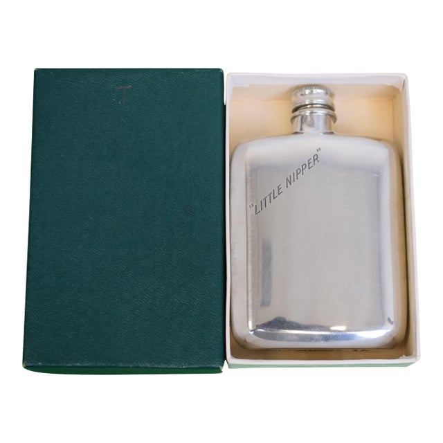 Abercrombie & Fitch "Little Nipper" Silver Plate 2oz Flask Made in England (Nib) For Sale