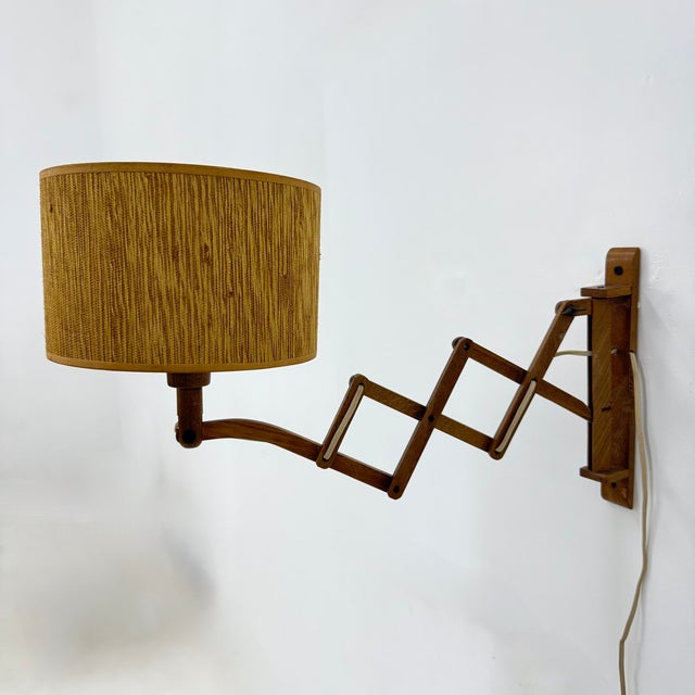 Vintage Teak Scissors Wall Lamp, 1960s For Sale - Image 16 of 18