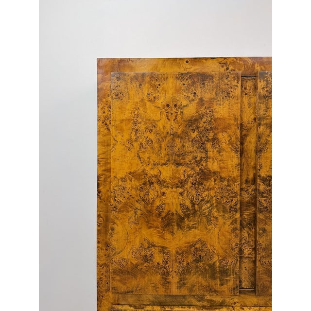 John Stuart Vintage John Stuart MCM Burlwood Tallboy Armoire, Drawers and Doors, Collectable For Sale - Image 4 of 11