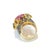 Bochic "Orient" Red Ruby & Multi Color Sapphires Ring Set In 18K Gold & Silver For Sale - Image 4 of 18