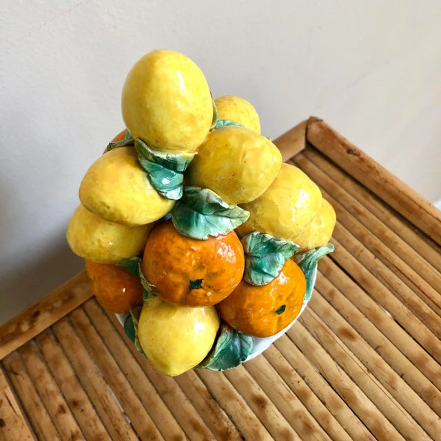 Italian Vintage Italian Pottery Lemons Oranges Topiary For Sale - Image 3 of 6