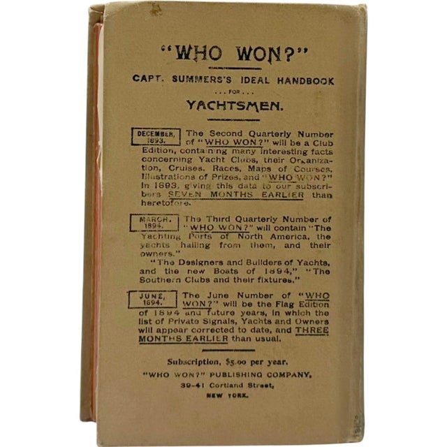 Who Won Yachtsman’s Handbook by James C Summers 1893 Nautical Yacht Clubs For Sale - Image 11 of 12