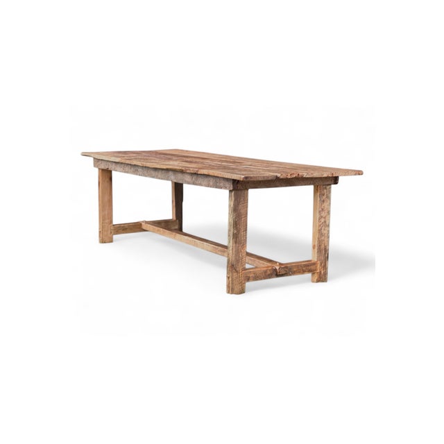 French Farmhouse Dining Table – Reclaimed Wood - 48" For Sale - Image 4 of 9