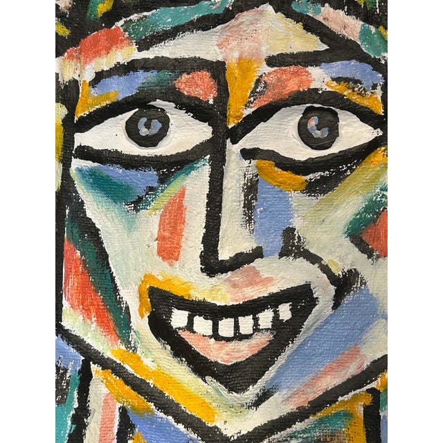 Original striking mixed media collage painting by Konstantin Bokov of the Statue of Liberty Signed upper left K Bokov 1986...