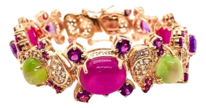 Bochic Capri Vintage Multi-Gem Bangle, 18K Gold & Silver, 1997