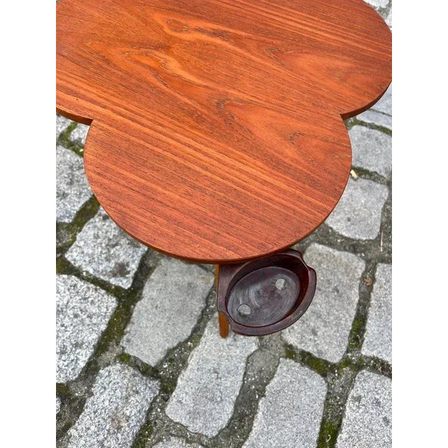 Danish Cloverleaf Side Table in Teak For Sale - Image 5 of 10