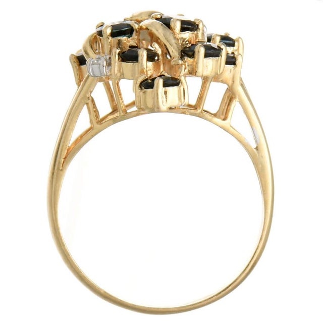 14KY Vintage Sapphire(2.40) & Diamond Accent Ring, size 7 For Sale - Image 4 of 5