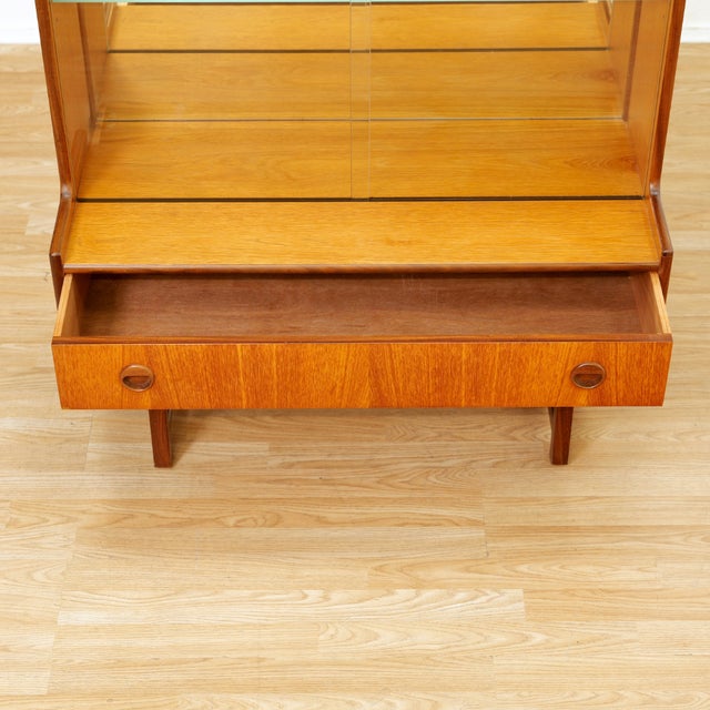 Wood 1960s Mid Century Teak China Display Cabinet by Turnidge of London, Attributed For Sale - Image 7 of 10