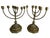 Beautiful pair of large, heavy brass candelabras or 7-arm menorahs. In great condition. Note: Arms can move so you can...
