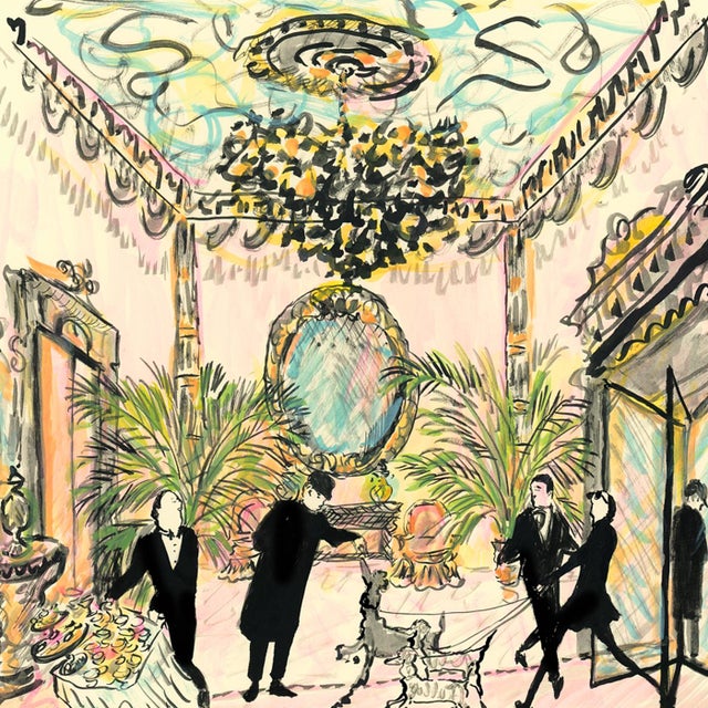 Two Poodles in the Lobby Original Contemporary Figurative Print by Pauline De Roussy De Sales For Sale - Image 4 of 4