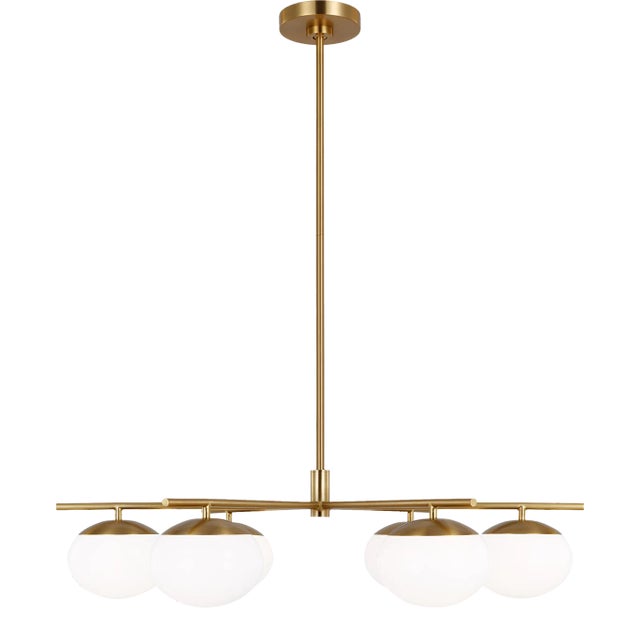 ED Ellen DeGeneres by Visual Comfort Studio Lune Large Chandelier, Burnished Brass For Sale