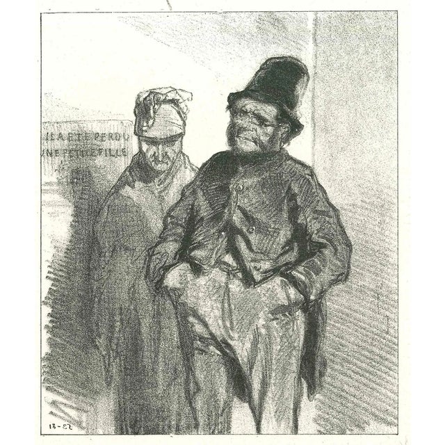 Paul Gavarni, Gentlemen, Original Lithograph, 1881 For Sale