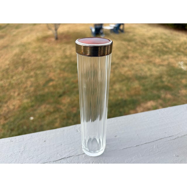 19th C. Red Guilloche Enamel, Sterling and Crystal Vessels - Set of Three For Sale - Image 11 of 13