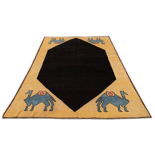 Mid-20th Century Vintage Art Deco Wool Rug For Sale - Image 12 of 13