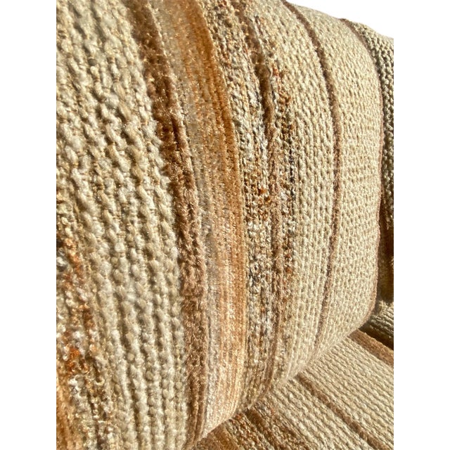 Mid-Century Modern 1980s Modernist Herculon Stripped Jack Lenor Larsen Milo Baughman Style for Ayer’s Furniture Tuxedo Sofa For Sale - Image 3 of 12