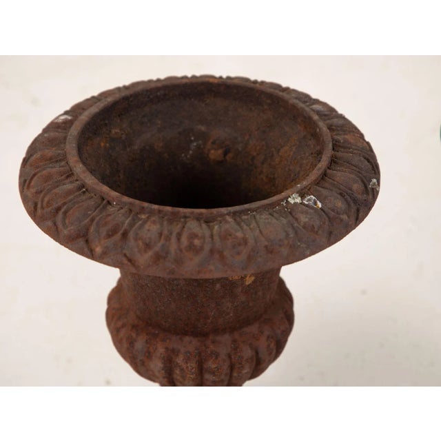 French Pair of Cast Iron Urns, French 19th Century For Sale - Image 3 of 13