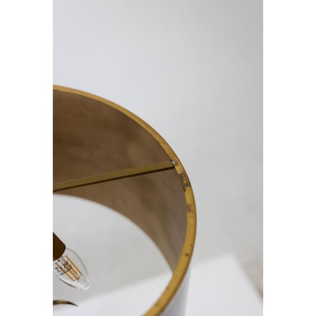 Black Vintage Egg Lamp in Fractal Resin and Bronze from Maison Charles, 1970 For Sale - Image 8 of 9