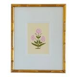 Hand-Painted Jaipuri Pink Floral Motif Painting. Framed For Sale