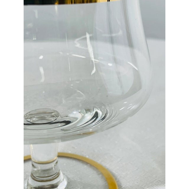 Gold Gold/Crystal Wine Glasses and Dessert Glass Bowls, Set of 12 For Sale - Image 8 of 13