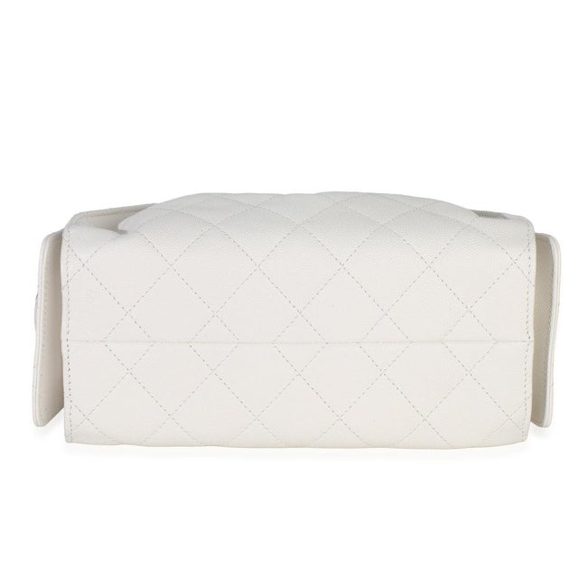 2020s White Quilted Caviar Mini Chanel 25 Hobo Handbag For Sale - Image 5 of 8