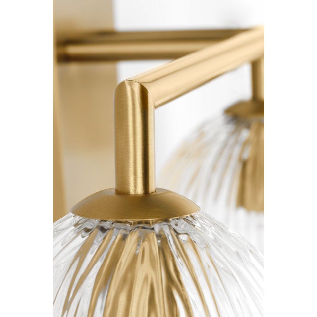 Contemporary Hable by Visual Comfort Studio Serafina 3-Light Vanity Sconce in Satin Brass Gold Finish For Sale - Image 3 of 5