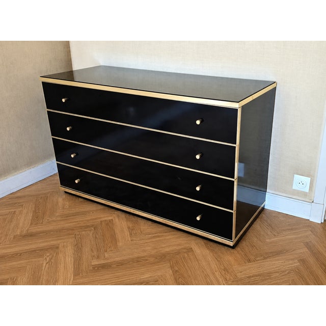 Black Chest of Drawers attributed to Jean-Claude Mahey for Maison Roméo, Paris, France, 1970s For Sale - Image 8 of 8