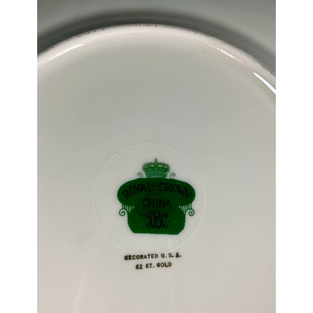 Mid 20th Century Royal Crown China 22k Gold Leaf Porcelain Plates - Set of 4 For Sale - Image 9 of 9