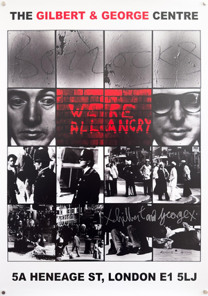 Gilbert & George, Bollocks We're All Angry, 2023, Original Hand-Signed Poster Print