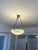 Antique Art Deco Satin Glass Pendant Light With Cast Brass Three-Rod Suspension For Sale - Image 4 of 4