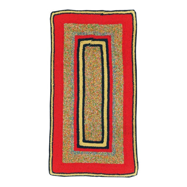 Galerie Shabab Collection Mid-20th Century Handmade American Rag Throw Rug For Sale