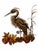 Vintage Mid-Century Mixed Metal Heron Egret Wall Sculpture With Water Lilies Description A dramatic vintage Mid-Century...