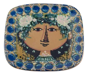 Ceramic Wall Plaque with Female Face by Bjørn Wiinblad, 1959