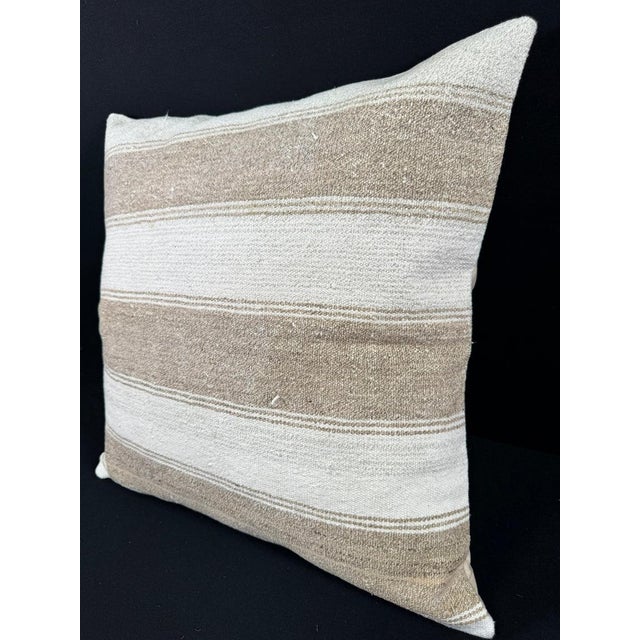 Turkish Hemp Pillow Cushion Natural Beige Brown Pillow Cushion Cover 24"x24" #30364 Enhance your home decor with our Kilim...
