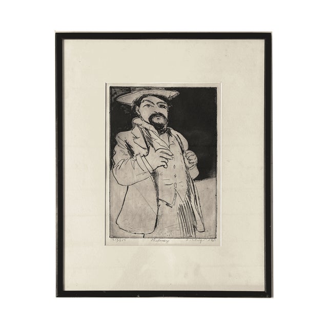 Vintage Etching of Claude Debussy By´Sidney Chafetz For Sale In Providence - Image 6 of 6