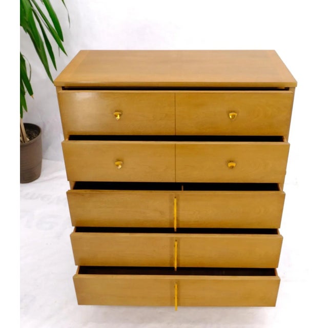 Mid 20th Century Mid-Century Modern Floating Base 5 Drawers High Chest Dresser For Sale - Image 5 of 13