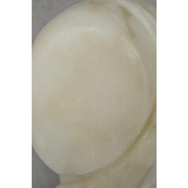 Vintage Modernist Abstract Carved Alabaster Marble Female Bust Figure Sculpture For Sale - Image 14 of 18