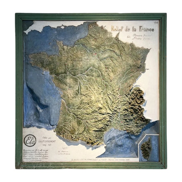 Relief Map of France, 1934 For Sale