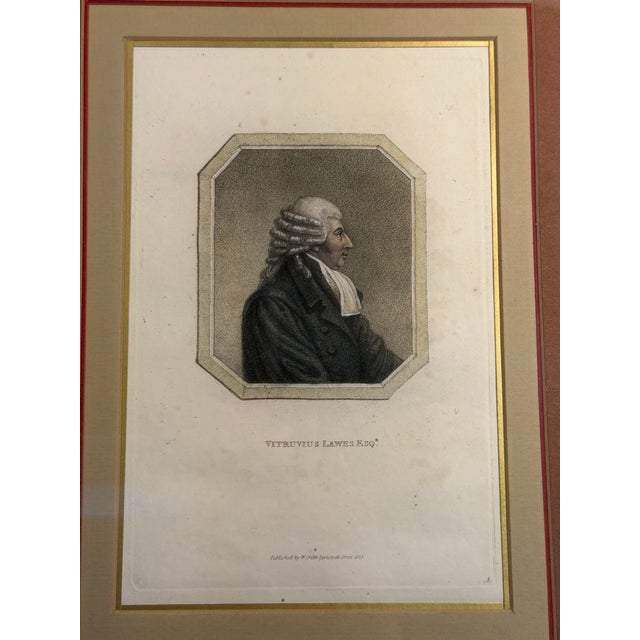 Pair of Antique English Hand Colored Engraving Portraits For Sale In Los Angeles - Image 6 of 11