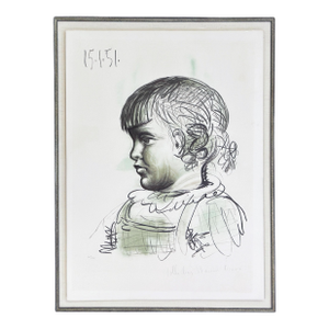 1980s Pablo Picasso, Portrait d'Enfant (Marina Picasso Estate Hand Signed Lithograph)