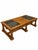 Spanish Revival Vintage Mediterranean Revival Parquet-Pattern Wood and Smoked Glass Coffee Table For Sale - Image 3 of 18