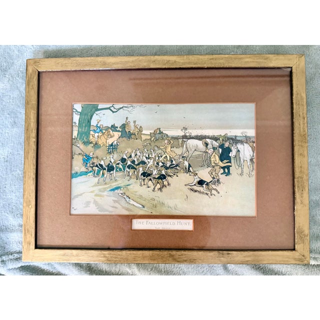 Rare Set of 4 Antique 1900 Cecil Aldin "The Fallowfield Hunt" Prints - Original Wood Backing For Sale In New York - Image 6 of 12