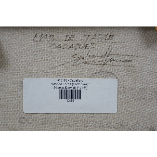 Late 20th Century Salvador Caballero Mar De Tarde Cadaques Spain Seascape Oil Painting 22" For Sale - Image 6 of 11