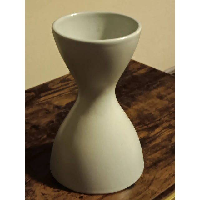 Mid-Century Modern Last Call Mid 20th Century Romanian Light Green Ceramic Pottery Vase For Sale - Image 3 of 6