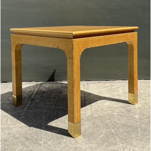 Mid-Century Modern Vintage Wrapped Grasscloth Game Table For Sale - Image 3 of 12