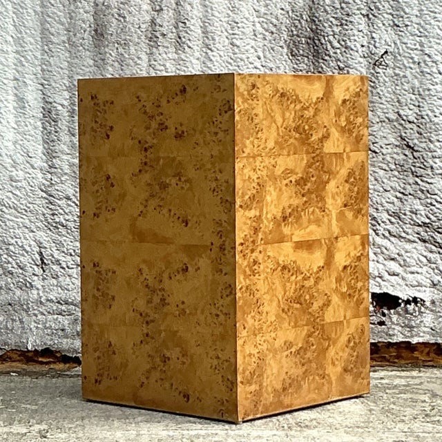 Add a touch of organic elegance with this vintage boho burl wood pedestal. Its stunning grain patterns and warm tones make...