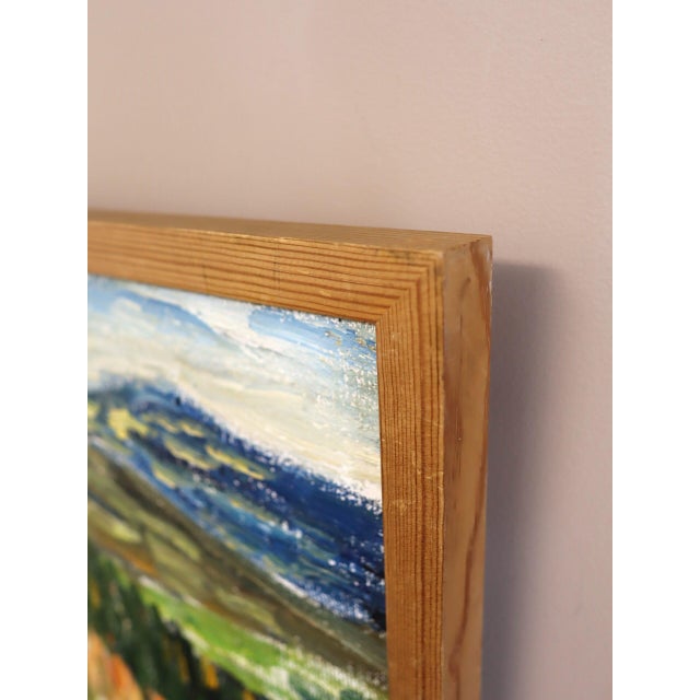 1970s 1971 Modernist 'The Hills Beyond' Vintage Original Swedish Expressive Landscape Oil Painting, Framed For Sale - Image 5 of 13