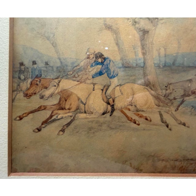 Antique 19th Century Henry Alken Men on Horseback Jockey Watercolor Painting Art For Sale - Image 11 of 13